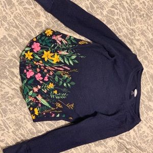 Old Navy Little Girl XS Floral Navy Blue shirt